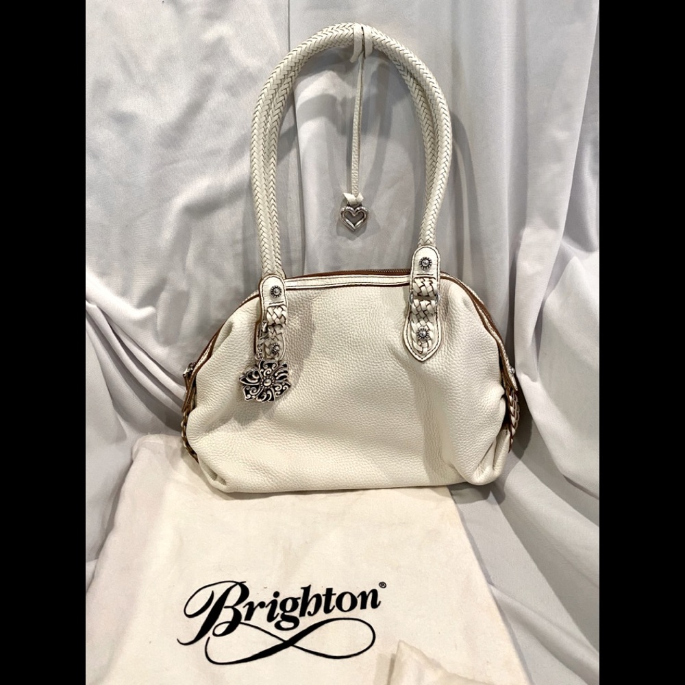 Brighton White Pebble Leather Tote